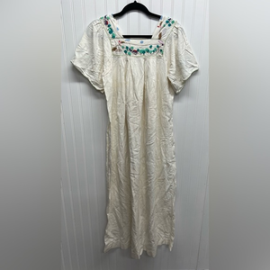 Vintage Bohemian Mexican Embroidered Dress‎